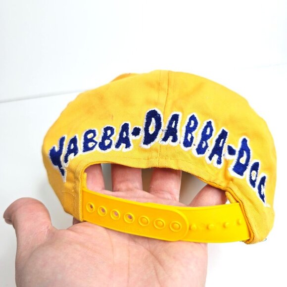 Vintage Rare 1993 Fred Flinstone Yellow Yabba Dabba Doo Snapback Hat Cap - Picture 4 of 8